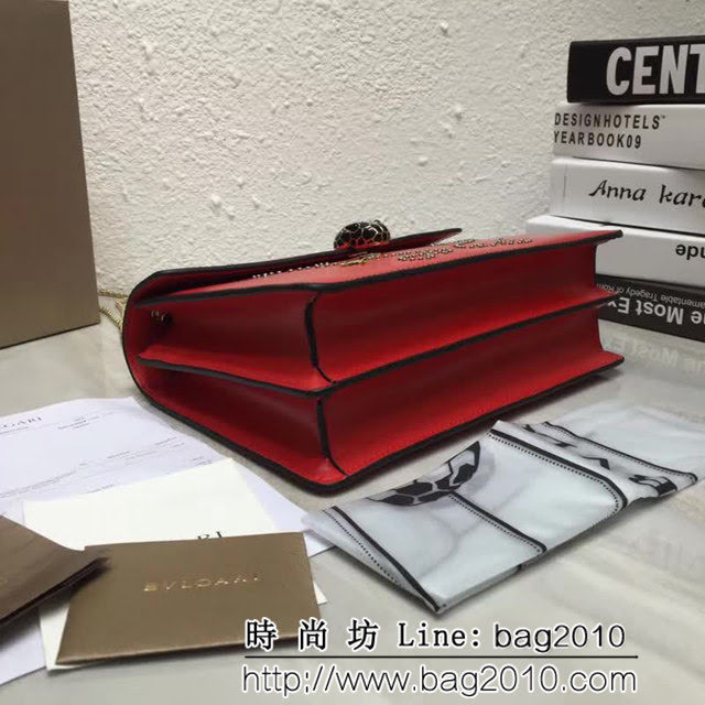 BVLGARI寶格麗 Serpenti Forever 心形靈蛇圖 小牛皮翻蓋包 285884 FYD1077